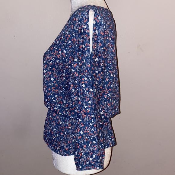 Lucky Brand Floral Peplum Waist Blouse - Picture 5 of 15